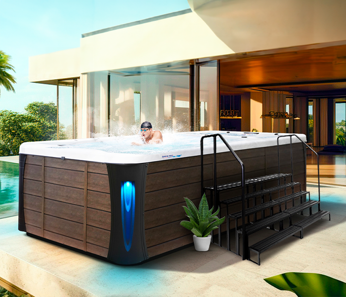 Calspas hot tub being used in a family setting - Hoboke
